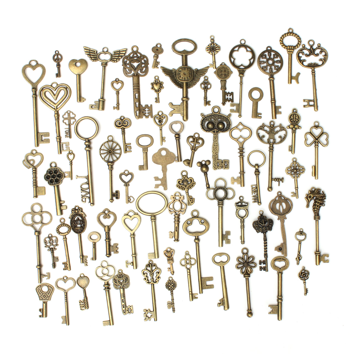 KINGDOWAY69PCSVintageBronzeKeyPendantNecklaceDIYHandmadeAccessoriesCollection-1305109-10