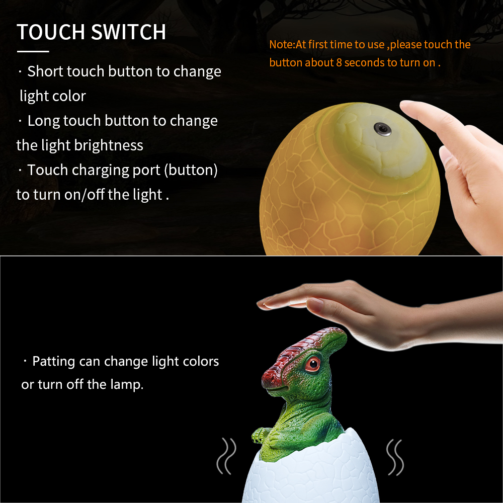 KL-02Decorative3DDeputyDinosaurEggSmartNightLightTouchSwitch3ColorsChangeLEDNightlightForChristmasGi-1601645-2
