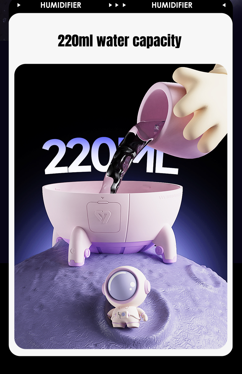 LEDAstronautAirHumidifier220mlWithNightLight1200mAhBatteryRechargeableHomeAromaoilDiffuserGiftforKid-1989662-9
