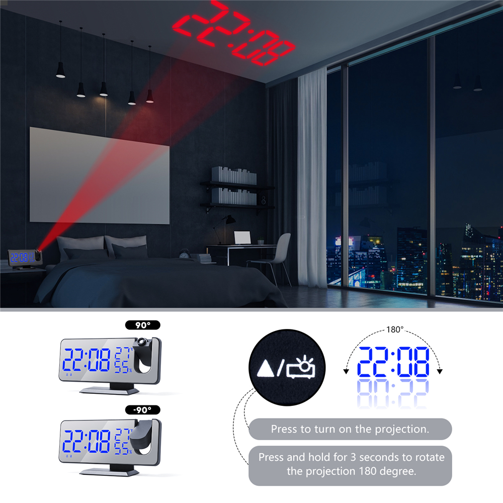 LEDMirrorAlarmClockBigScreenTemperatureandHumidityDisplaywithRadioandTimeProjectionFunctionElectroni-1751898-7