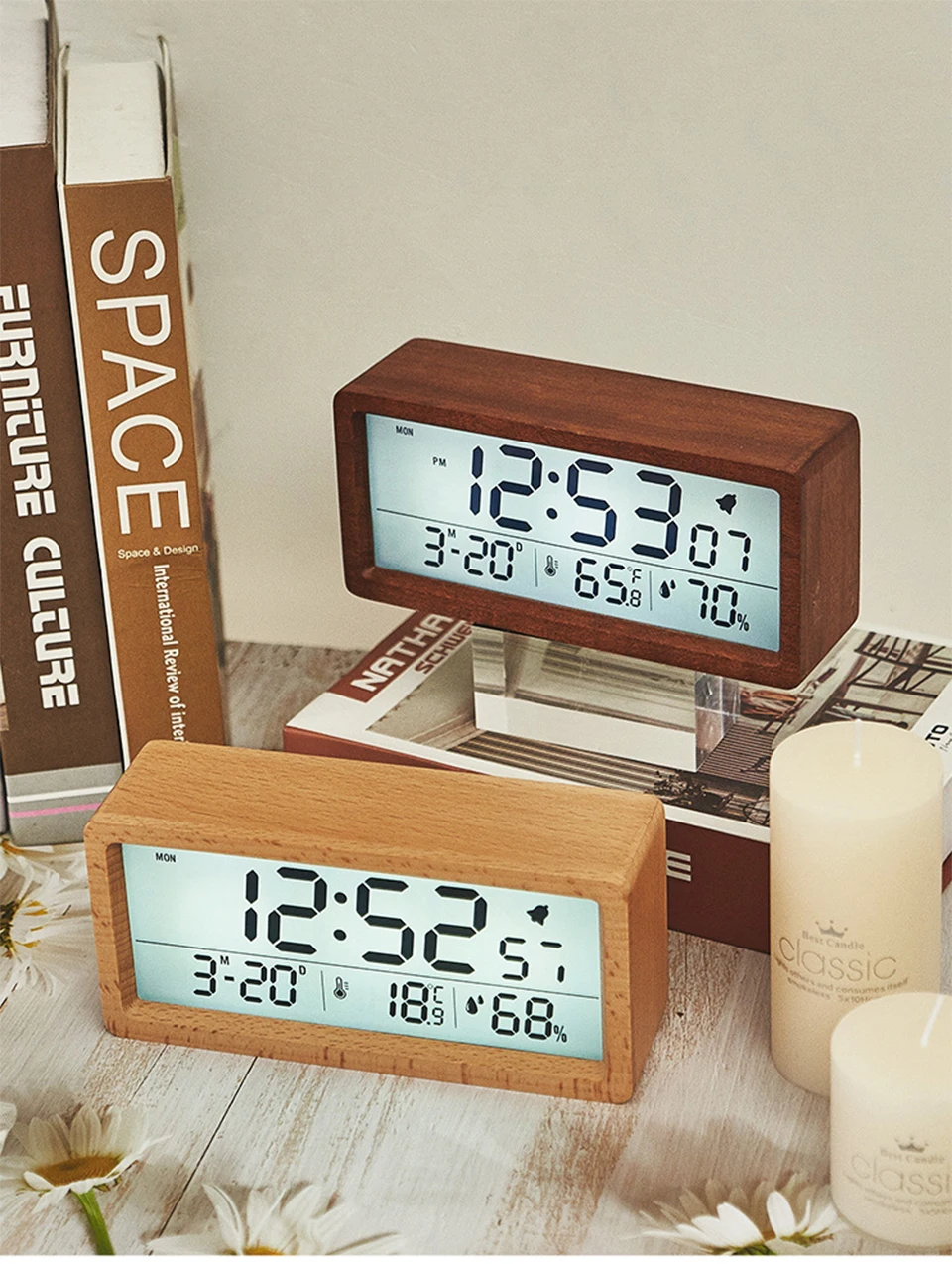 LEDWoodenDigitalAlarmClockMultifunctionalLargeScreenDateTemperatureHumidityBacklight1224HourSnoozeTa-2009749-11