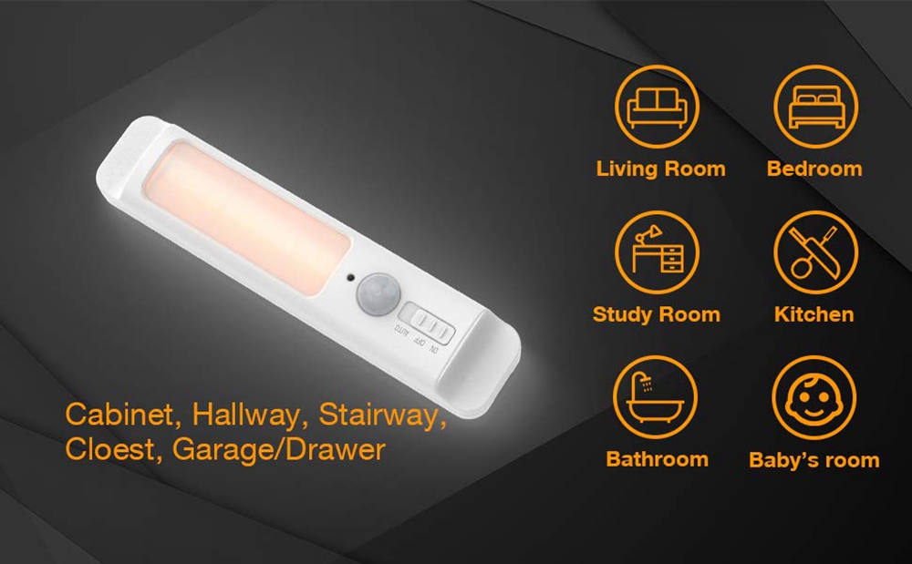 LUSTREONWirelessSmartPIRMotionSensorLEDCabinetNightLightBatteryPoweredforBedroomStair-1393544-1