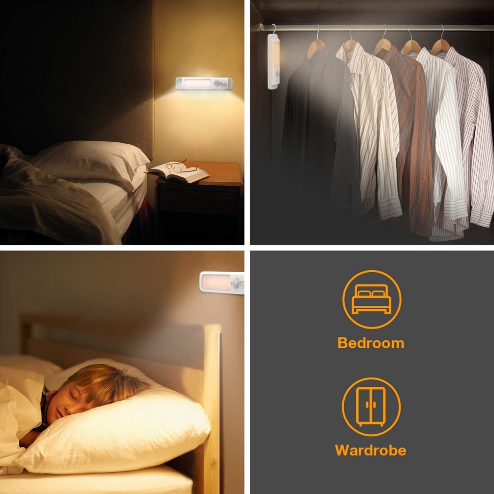 LUSTREONWirelessSmartPIRMotionSensorLEDCabinetNightLightBatteryPoweredforBedroomStair-1393544-9