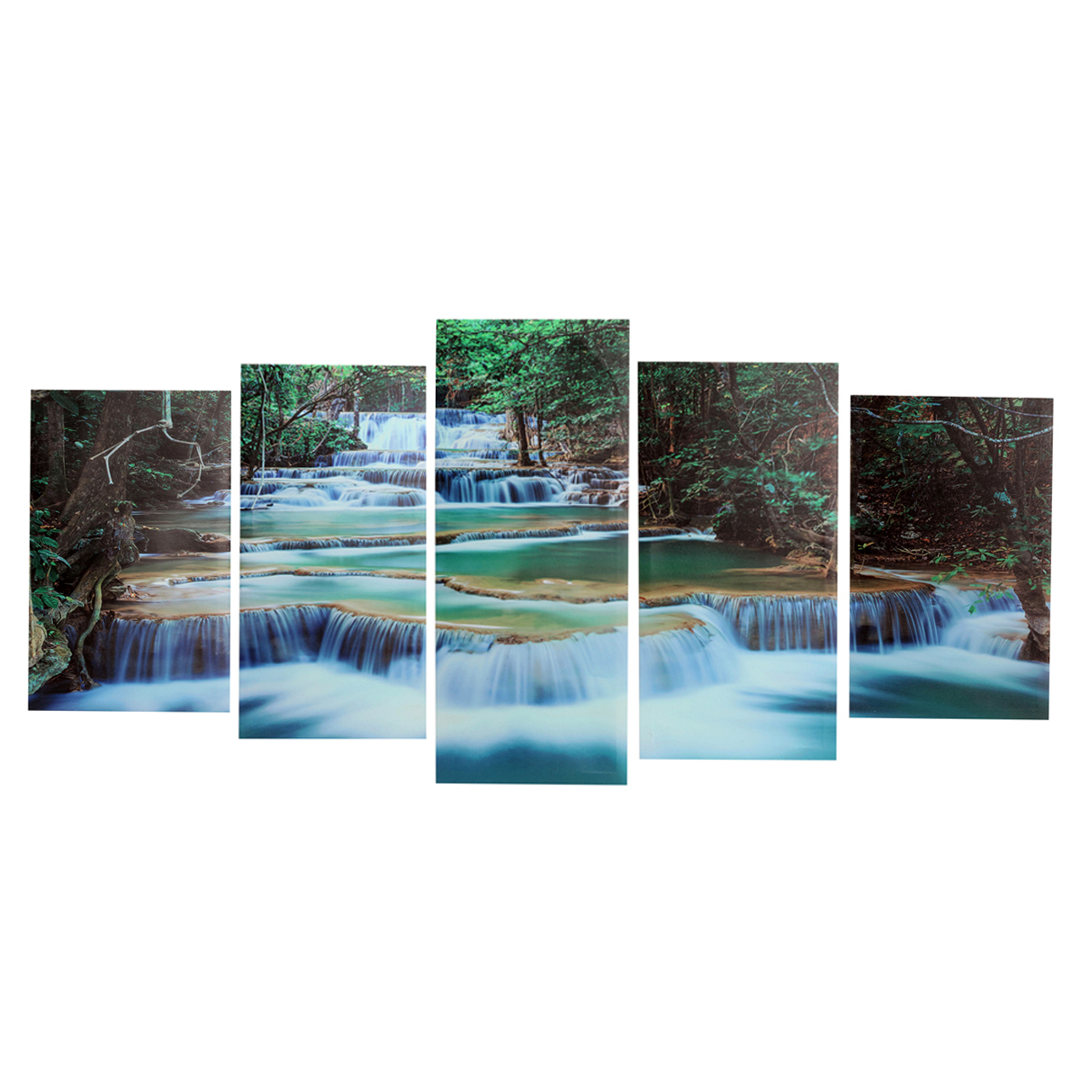 LargeFramedCanvasPrintsForestWaterfallPaintingHomeHangingWallDecorations-1444004-1