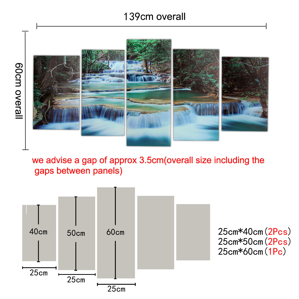 LargeFramedCanvasPrintsForestWaterfallPaintingHomeHangingWallDecorations-1444004-10