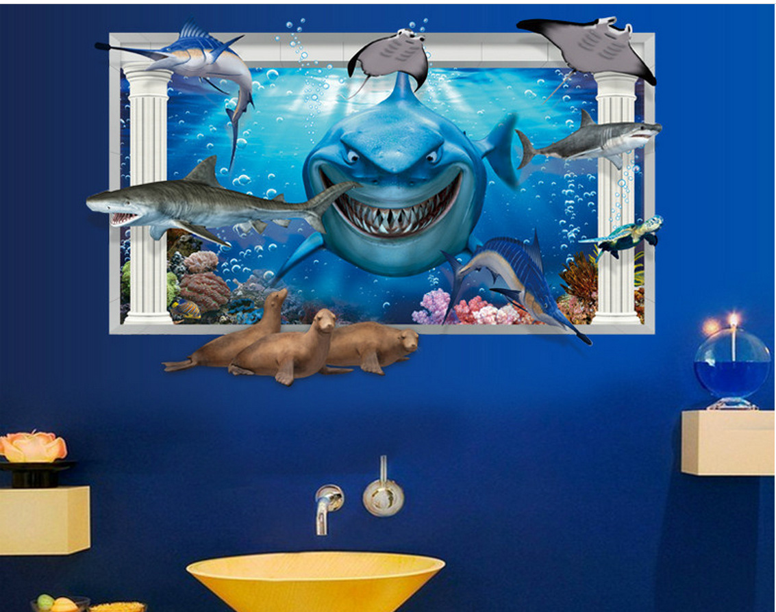 Miico3DCreativePVCWallStickersHomeDecorMuralArtRemovableSubmarineDecorSticker-1278462-2