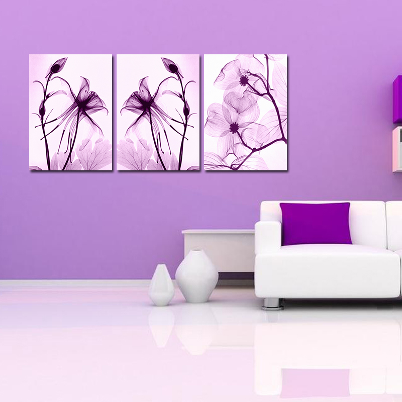 MiicoHandPaintedThreeCombinationDecorativePaintingsBotanicPurpleFlowersWallArtForHomeDecoration-1545499-4