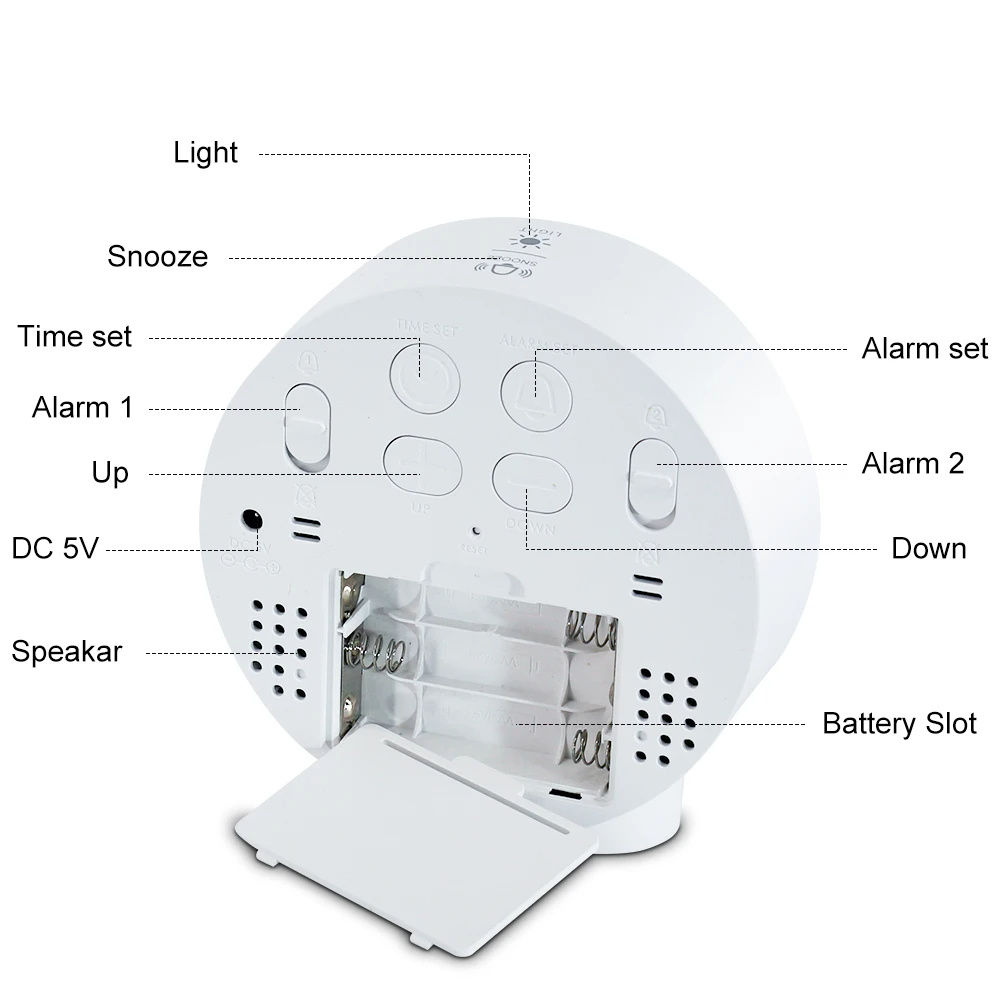 MultifunctionalCompactLEDDigitalAlarmClockwithDualAlarmSnooze1224HDisplayAdjustableBrightnessandDual-2012719-8