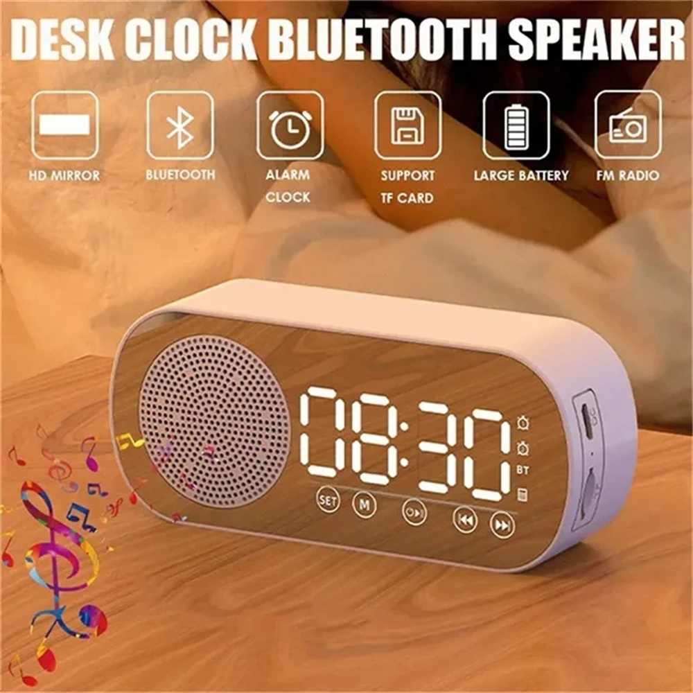 MultifunctionalLEDMirrorDigitalAlarmClockwithWirelessbluetoothSpeakerHigh-DefinitionDisplaySuperiorS-2012718-2