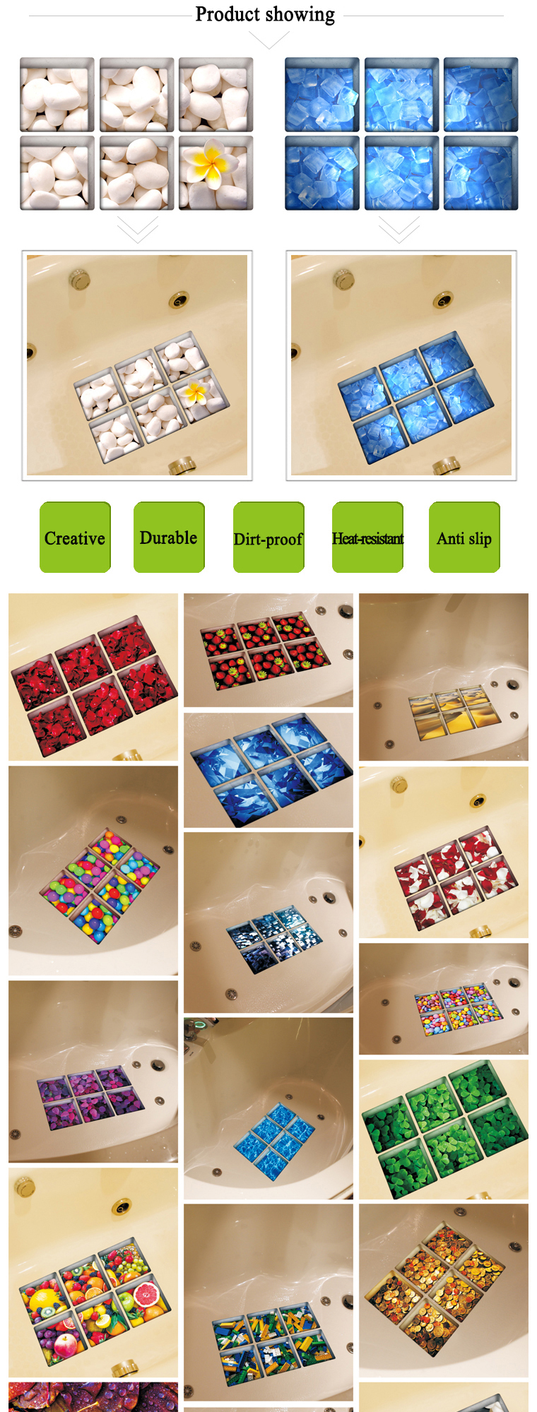 PAG6pcs13x13cmBirdPattern3DAntiSlipWaterproofBathtubSticker-1050013-3