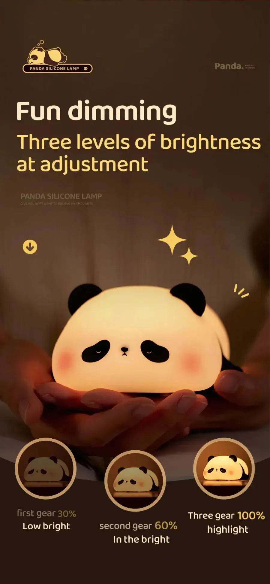 PandaNightLightsAnimalSiliconeTimingRechargeableNightLightCartoonPandaBedroomDecorationForKidsGiftBo-2008970-6