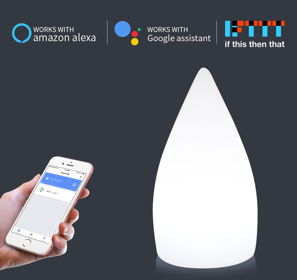 RechargeableColorfulLEDWiFiAPPControlNightLightSmartWaterDropShapeTableLampCompatiblewithAlexaGoogle-1472524-1