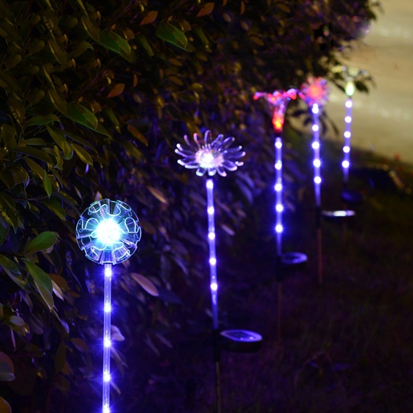 SolarMulti-ColorChangingLEDFlowerStakeLightTransparentLampshadeLuminousPole-1188099-3