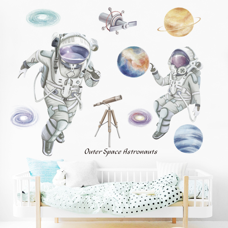 SpaceThemeAstronautWallStickerDormitoryLivingRoomWallDecorSelf-AdhesiveBedroom3DKidsRoomDecoration-1698121-3