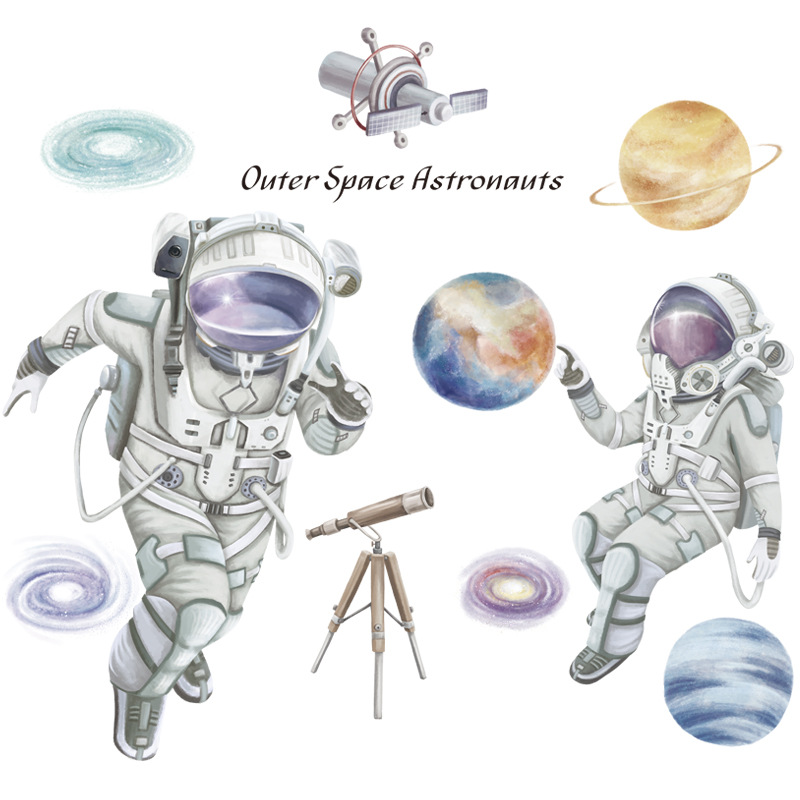 SpaceThemeAstronautWallStickerDormitoryLivingRoomWallDecorSelf-AdhesiveBedroom3DKidsRoomDecoration-1698121-5