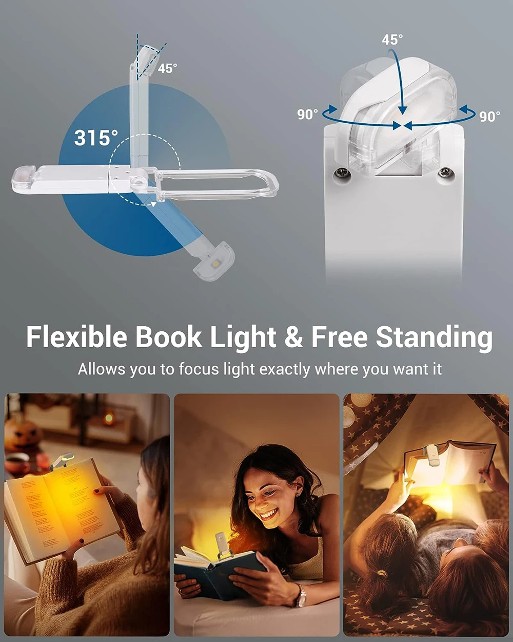 USBRechargeableBookReadingLightBrightnessAdjustableLEDCliponBookLightEyeCareBookLampforKidsReadLight-2013606-4