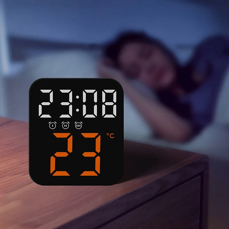 VoiceControlAlarmClockTemperatureLEDDigitalClocksNightMode1224HAnti-disturbFuntionElectronicAlarmClo-2009745-3