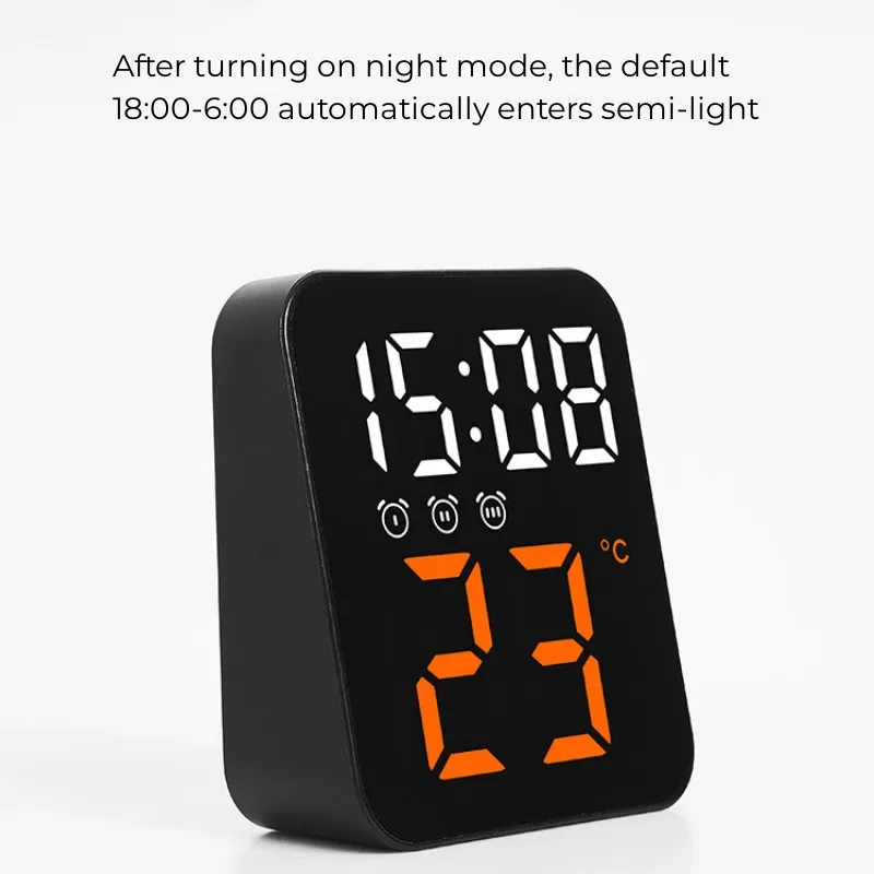 VoiceControlAlarmClockTemperatureLEDDigitalClocksNightMode1224HAnti-disturbFuntionElectronicAlarmClo-2009745-8