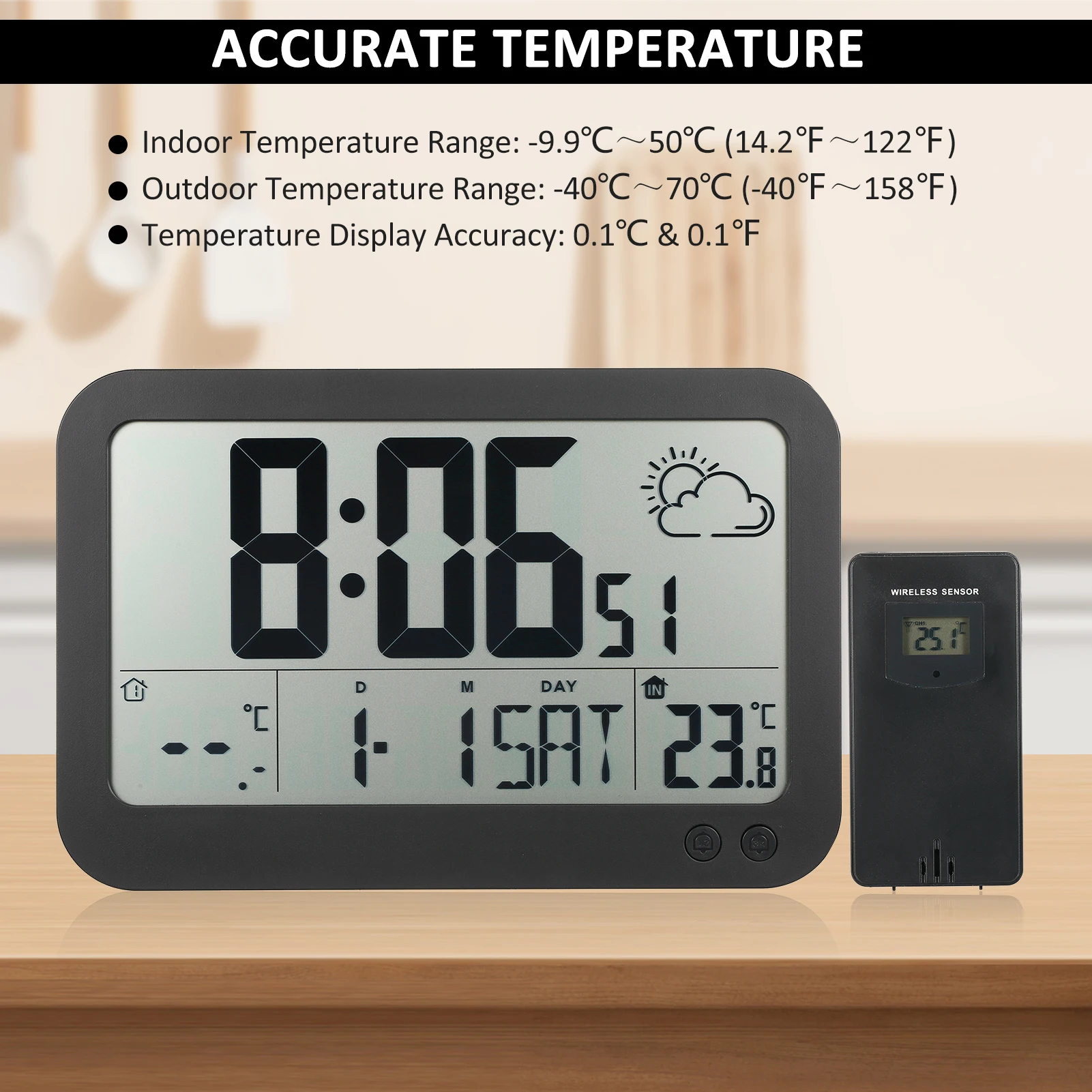 WirelessHDLargeDisplayIndoorOutdoorThermometerWeatherStationWithSenorHouseholdHumidityMonitorAdjusta-2008708-8