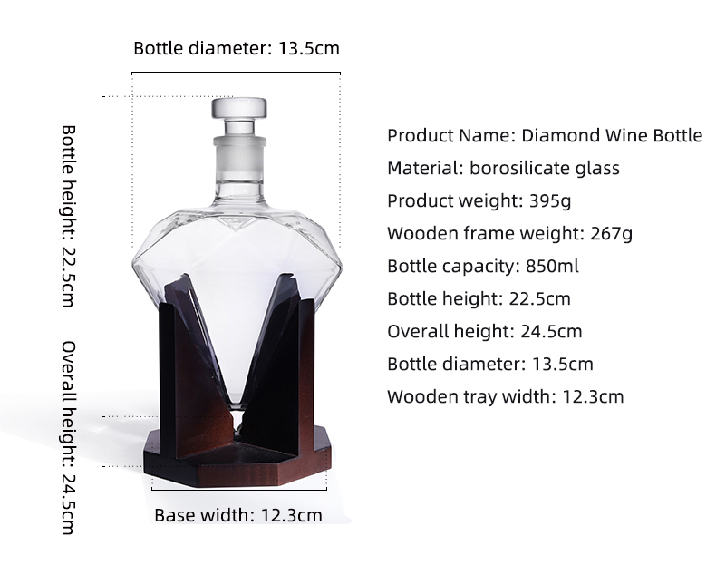 850mlWhiskeyDecanterGlassDiamondWineBottleWithWoodenHolderAirtightStopperSuitableForAllKindsofAlcoho-2008211-5