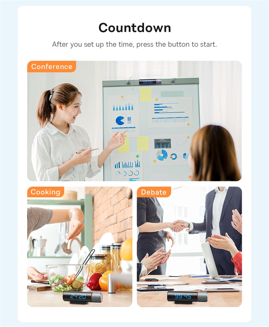 BaseusMagneticDigitalKitchenTimerCountdownCountupTimerVolumeAdjustableforClassroomTeachingStudyingKi-1996666-4