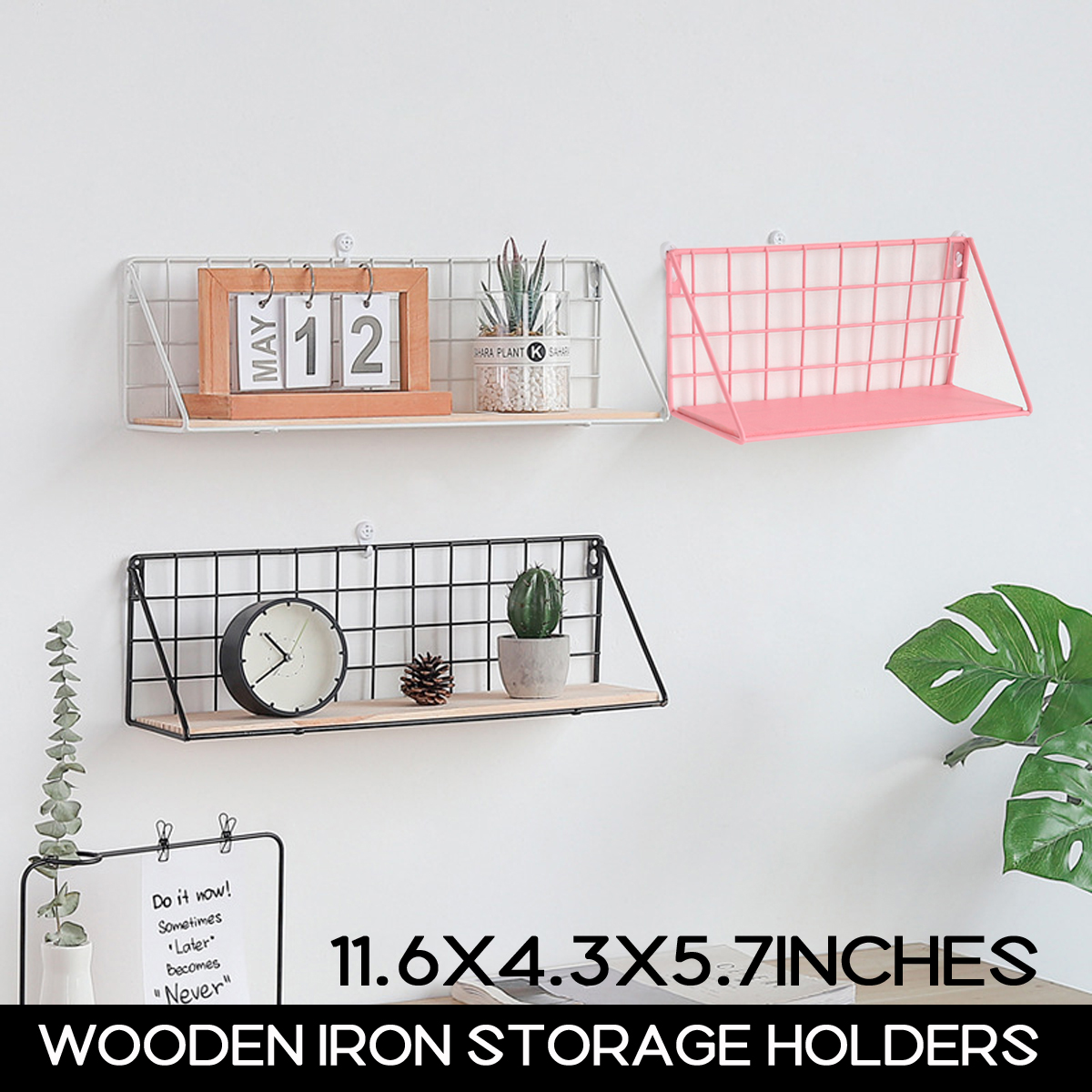 FashionWoodenIronStorageHoldersHomeStorageShelfWallHangingStorageBox-1762954-1