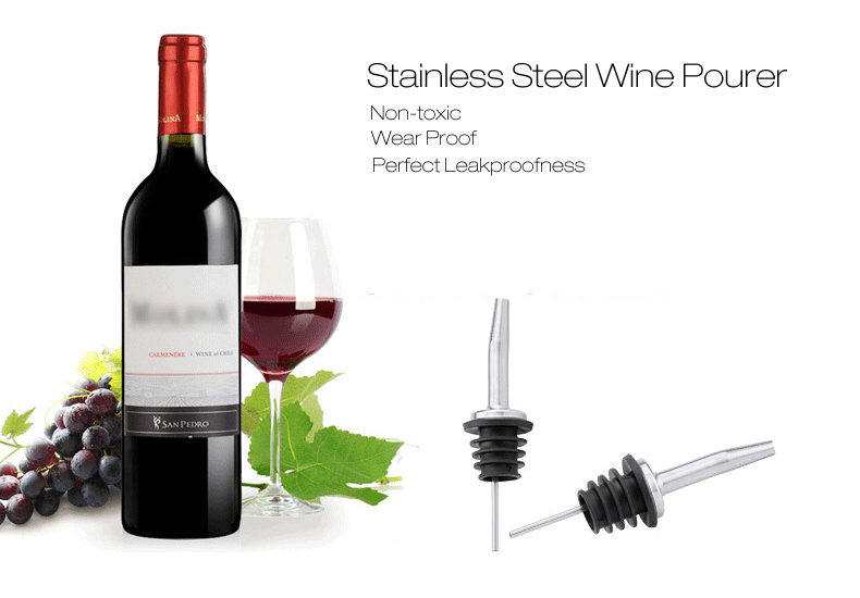 HonanaBT-PS8StainlessSteelLiquorPourerRedWineBottleStopperMulti-functionBarTools-74910-1