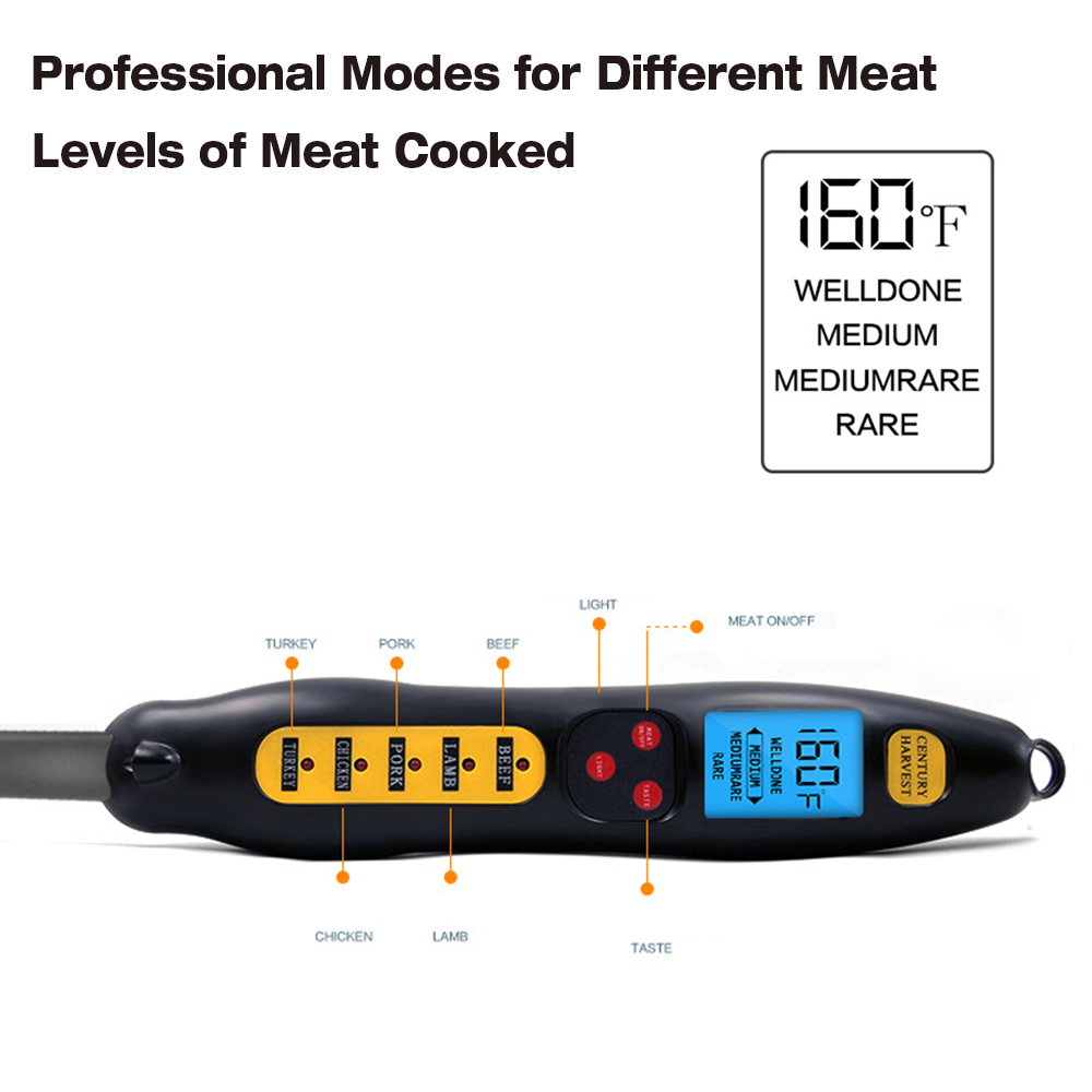 KCH-205DigitalFoodThermometerElectricWirelessMeatThermometerKitchenCookingThermometerBBQStainlessFor-1253096-4