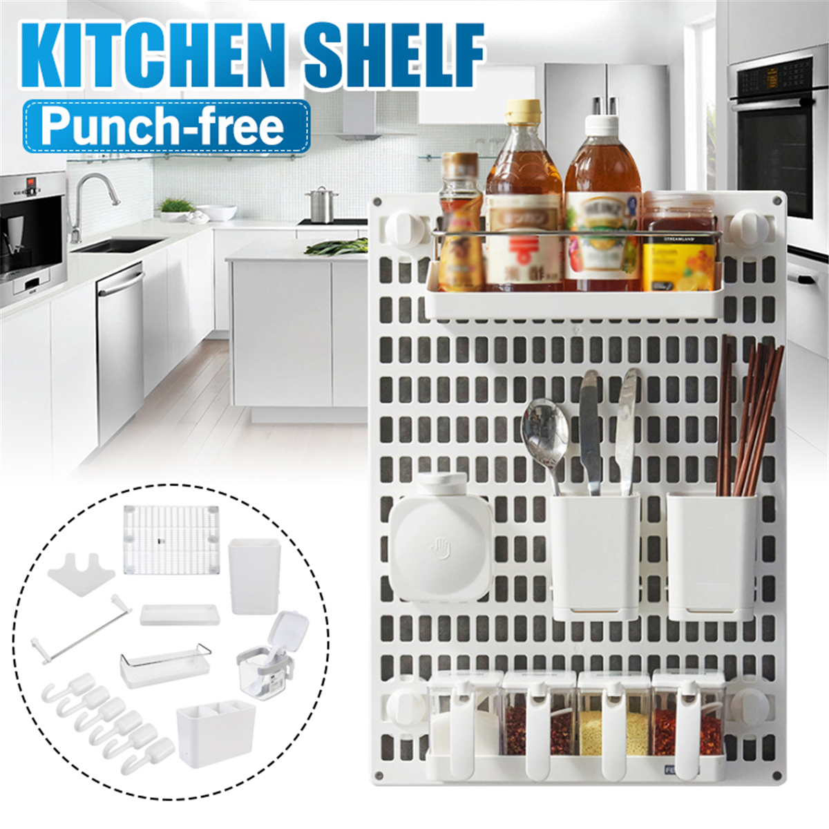 KitchenSpiceRackCabinetOrganizerWallDoorMountStorageShelfHolderDIY-1776650-1