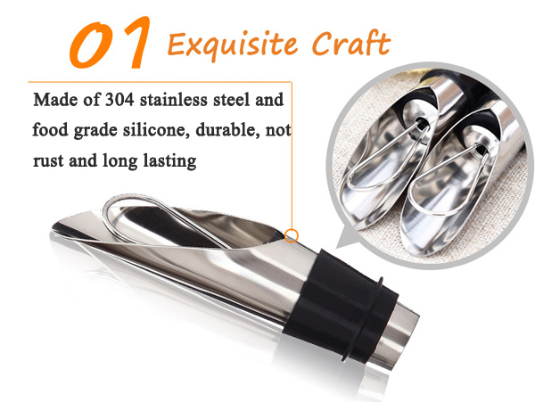 StainlessSteelWinePourersWineFunnelBottlePourerDumpingWineStoppersPlugBarTools-994187-5