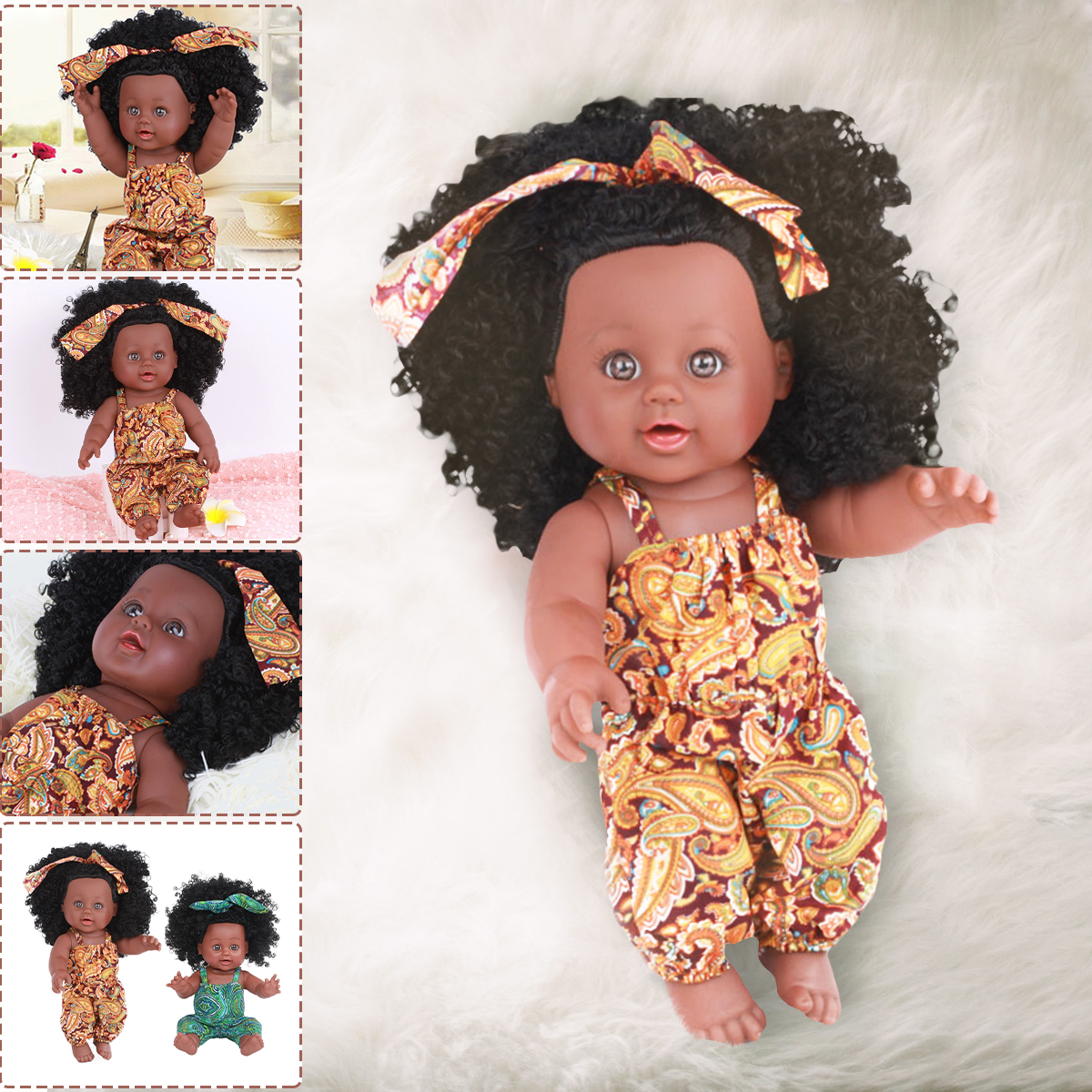 30CM12InchCuteSoftSiliconeLifelikeRealisticArmsLegsMoveableRebornAfricanBabyDoll-1701908-8