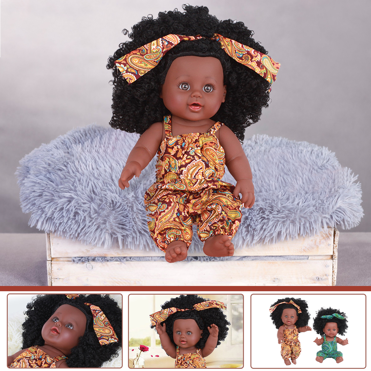 30CM12InchCuteSoftSiliconeLifelikeRealisticArmsLegsMoveableRebornAfricanBabyDoll-1701908-9