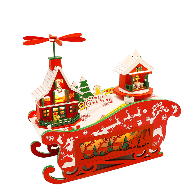 HongdaM908FantasyChristmasNightDIYAssemblyCottagePiggyBankDollHousewithMusicandLEDLight-1583480-2