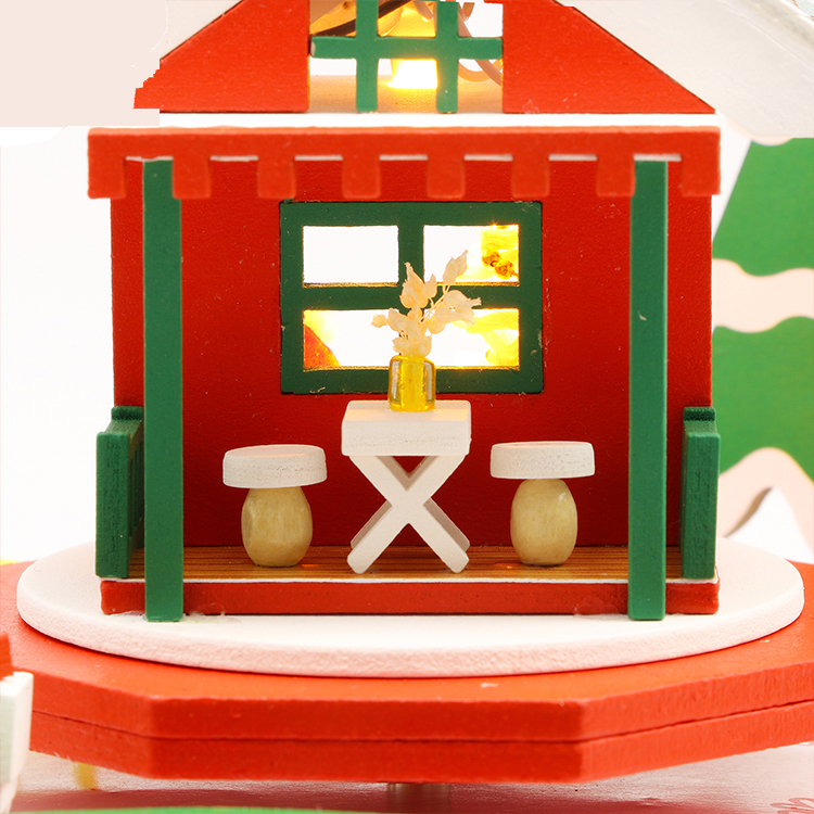 HongdaM908FantasyChristmasNightDIYAssemblyCottagePiggyBankDollHousewithMusicandLEDLight-1583480-11