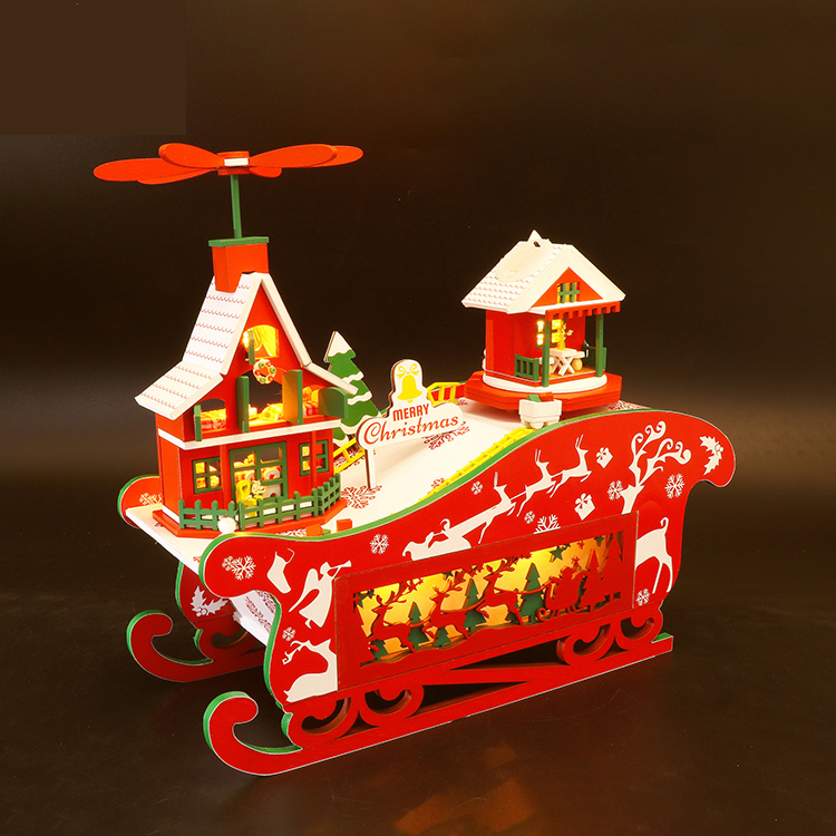 HongdaM908FantasyChristmasNightDIYAssemblyCottagePiggyBankDollHousewithMusicandLEDLight-1583480-7