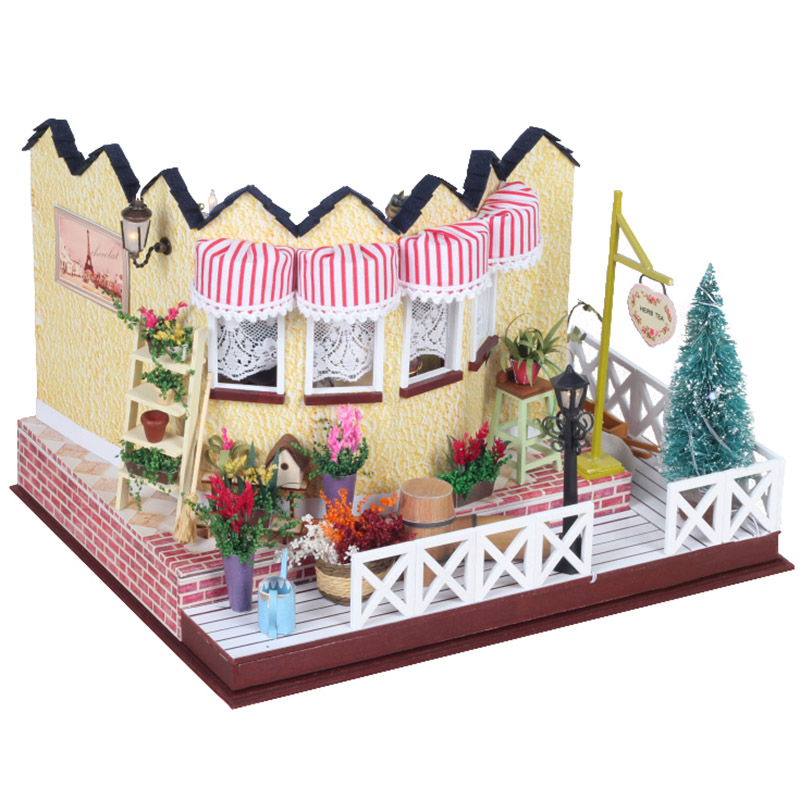 HoomedaLY001HerbTeaVanillaMilkTeaHouseDIYDollhouseWithMusicLightCoverMiniatureModel-1182318-2