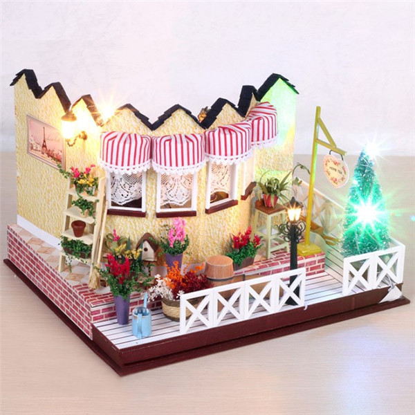 HoomedaLY001HerbTeaVanillaMilkTeaHouseDIYDollhouseWithMusicLightCoverMiniatureModel-1182318-3