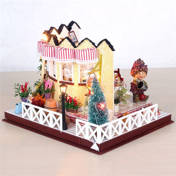 HoomedaLY001HerbTeaVanillaMilkTeaHouseDIYDollhouseWithMusicLightCoverMiniatureModel-1182318-4