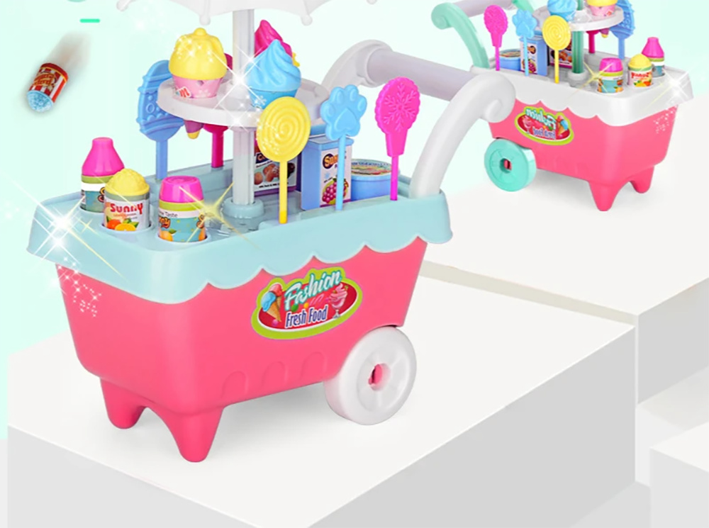 MiniChildrensIceCreamCartKidsTrolleyCandyFamilyToys14SetsDIYOrnamentsGirlsMiniShoppingCart-2015604-3