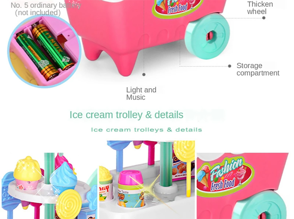 MiniChildrensIceCreamCartKidsTrolleyCandyFamilyToys14SetsDIYOrnamentsGirlsMiniShoppingCart-2015604-9