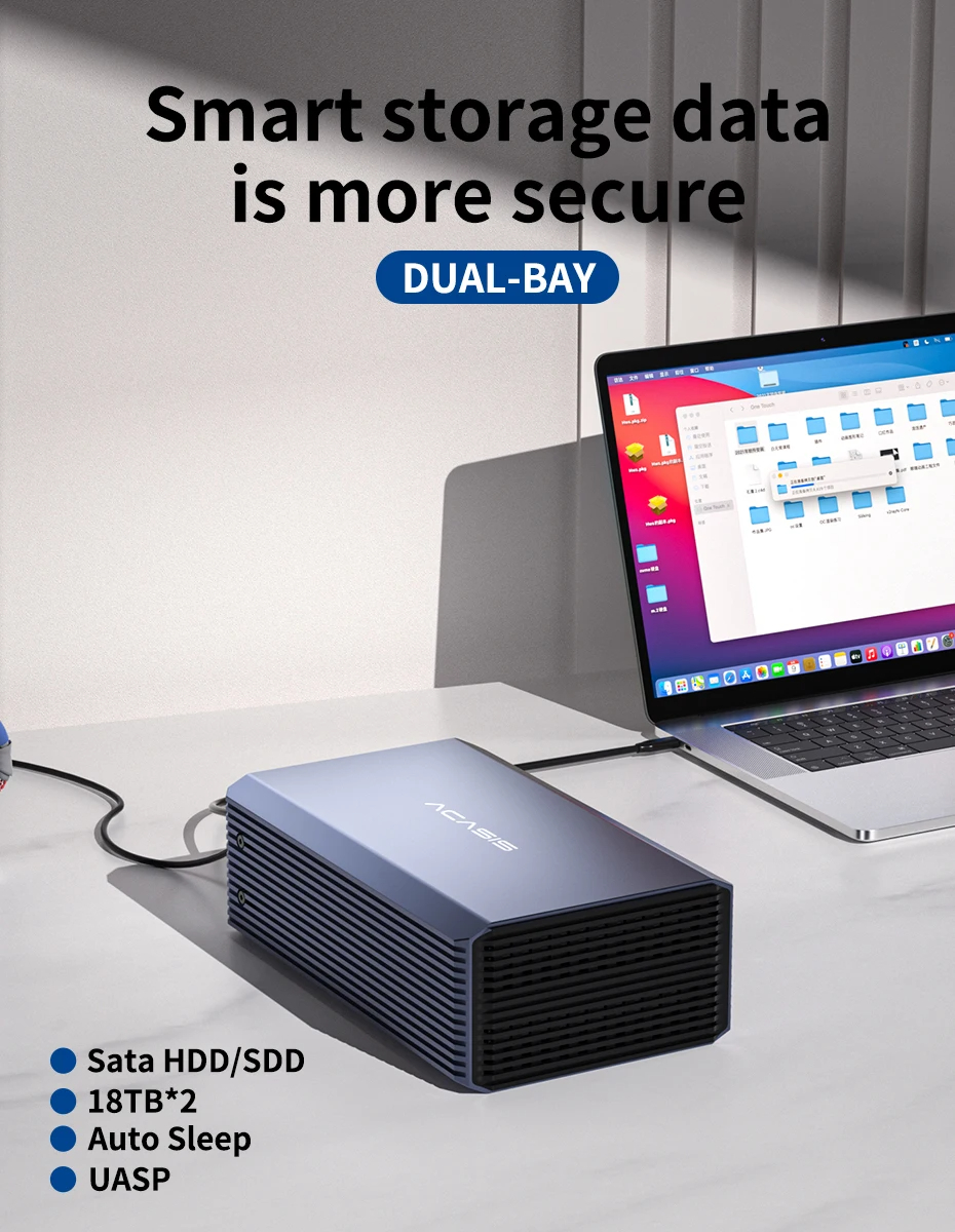 AcasisEC-7352HDDCase25inchUSB30DualBayExternalHardDriveEnclosureCaseHDArraySATAtoUSBHardDiskArraywit-2001627-1