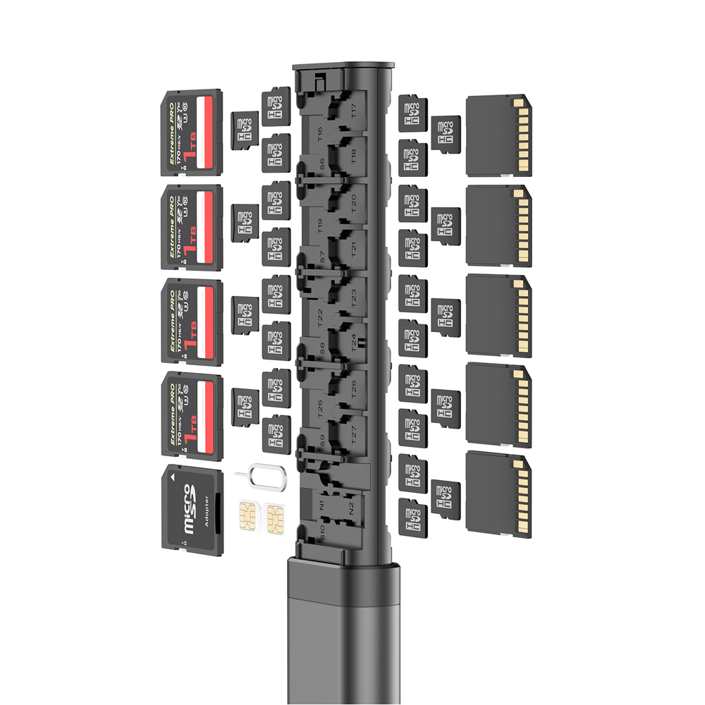 BUDI30SlotsMemoryCardCaseStorageBoxCaseMicroSDSIMSDCardHolderMulti-functionalPhoneHolderShock-proofB-1980515-1