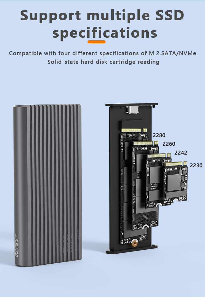 BlueendlessM2NVMESATADual-protocolRGBSSDEnclosure10GbpsExternalSolidStateDriveCaseTools-freeCase-2003500-5