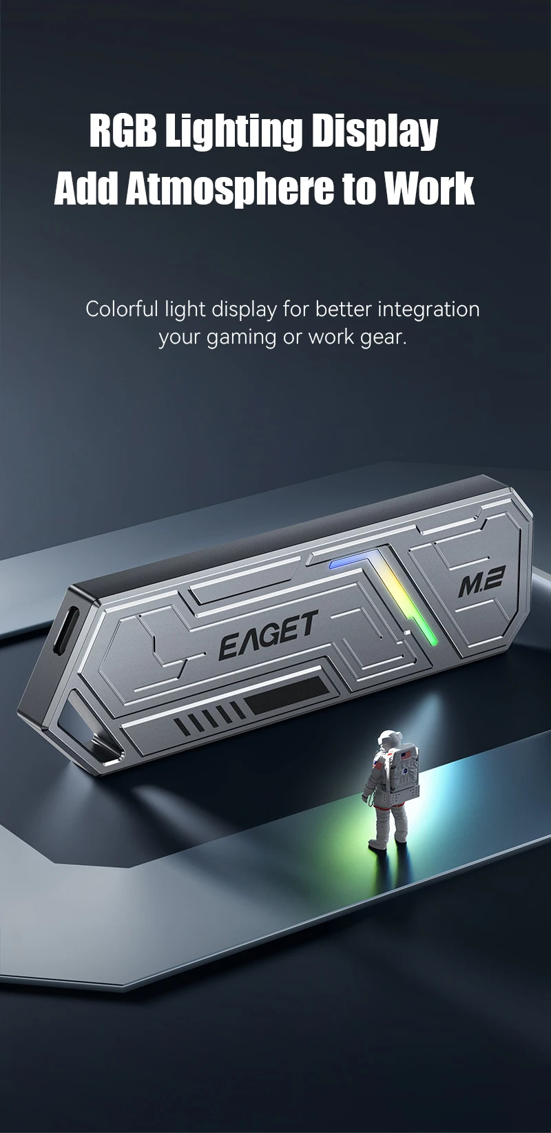 EAGETSE960DM2PCIESSDCaseNVMEDualProtocolM2toUSBType-C32SSDAdapterforNVMEPCIENGFFSSDDiskBoxM2SSDCase-2003557-6