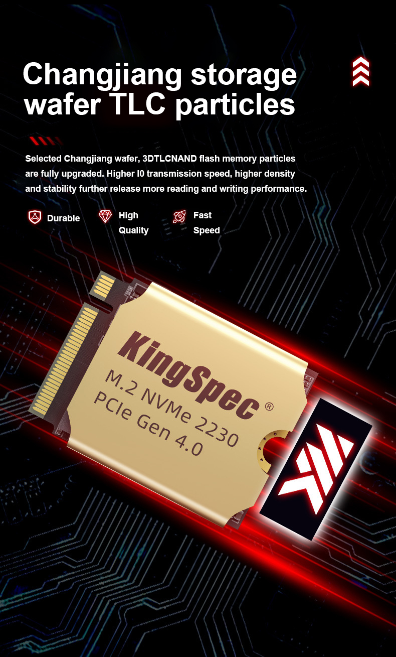 KingSpecM2NVMe2230SSDPCIeGen40x45000MBsHardDisk512GB1TBSolidStateDrivesforSteamDeckPCLaptop-2014179-6