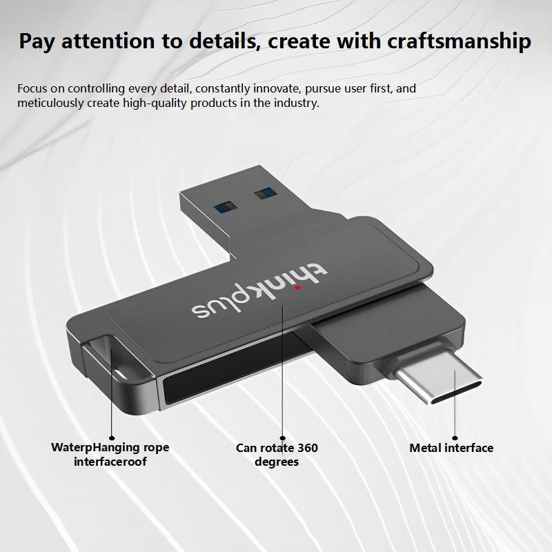 LenovoThinkplusMU233USB32FlashDriveHighSpeedDual-interfacePendrive32GB64GB128GB256GB512GBMiniPortabl-2005463-7