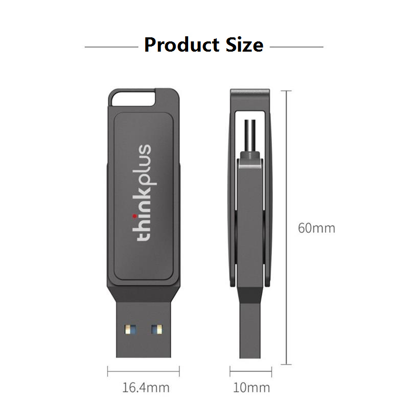 LenovoThinkplusMU233USB32FlashDriveHighSpeedDual-interfacePendrive32GB64GB128GB256GB512GBMiniPortabl-2005463-9