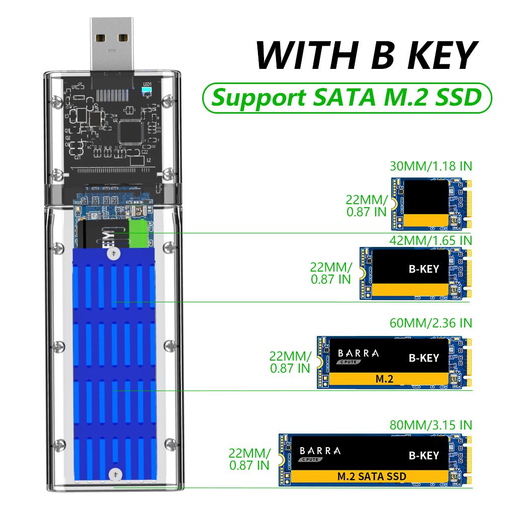 MAIWOSSDDiskBoxM2toUSB30SSDAdapterwithBackShellM2SSDCaseSATAChassisforPCIENGFFSATAMBKeyfor2230224222-1998988-4