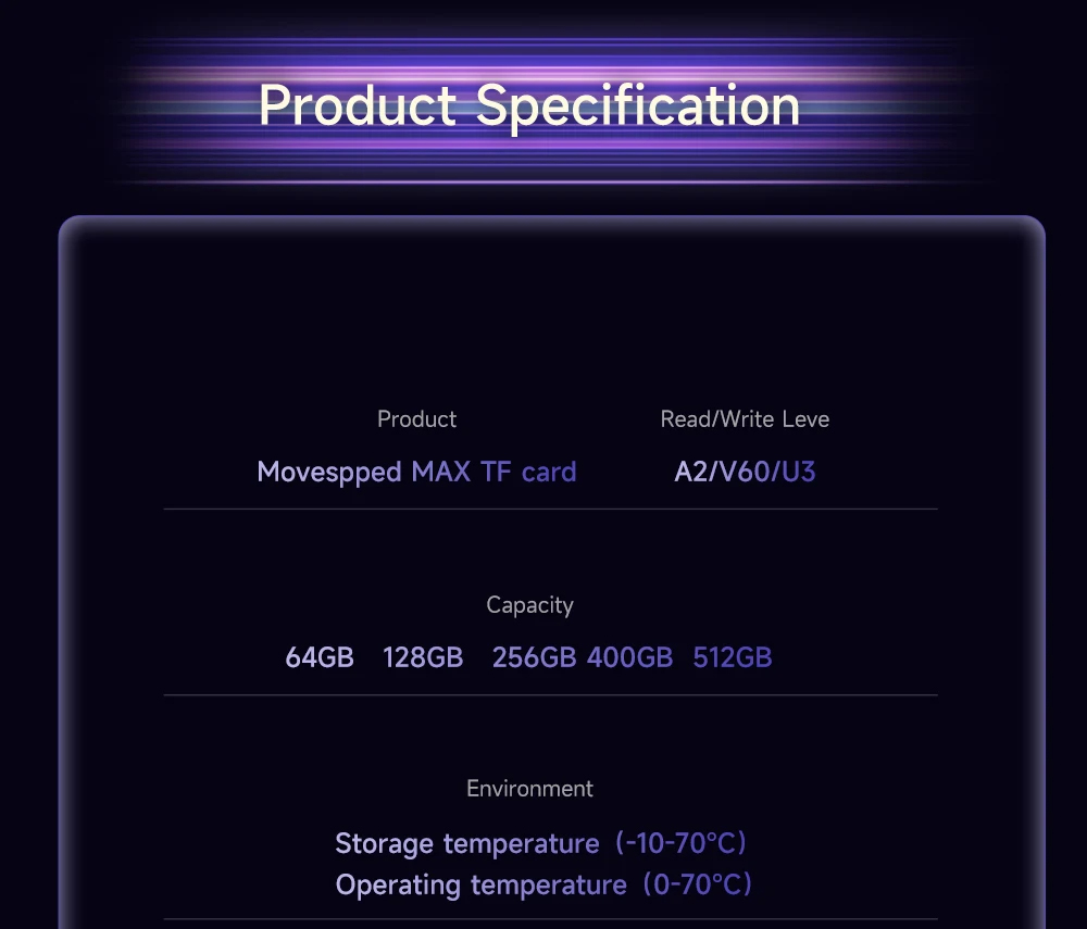 MOVESPEEDMAX160MBsTFCardHighSpeedU3V60512G256G128GFlashMemoryCardforPhoneCameraDrivingRecorderDrone-2014182-6