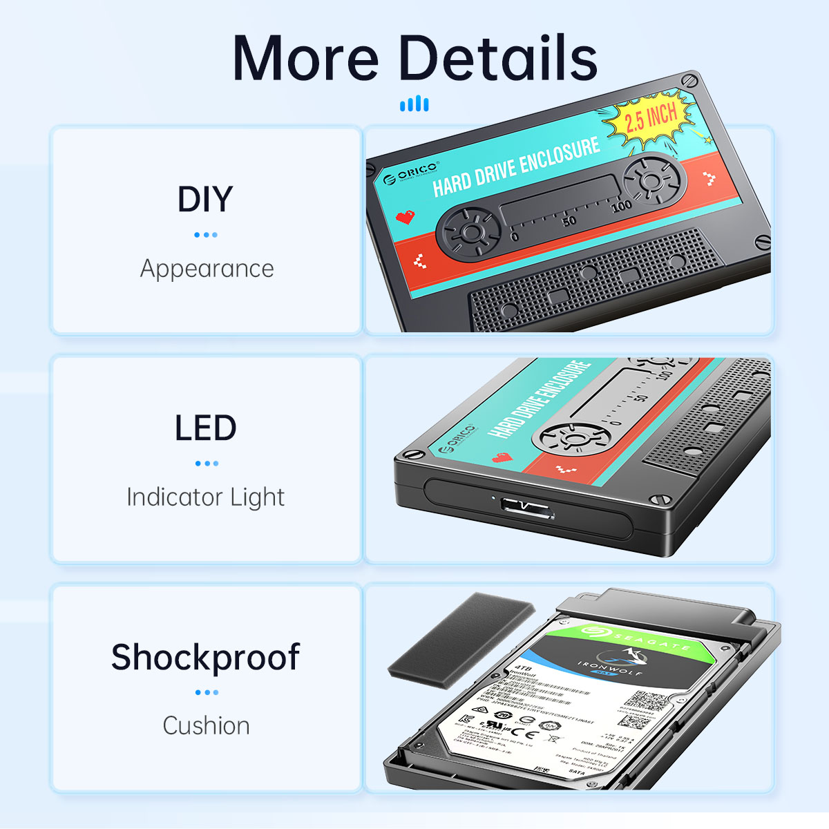 ORICO25HDDEnclosureSATAtoUSB30ExternalHardDriveCase5Gbps6GbpsType-CHDDCaseWithDIYSticker-1980903-12